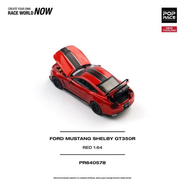 (預購) POP RACE 1/64 福特 FORD MUSTANG SHELBY GT350R RACE RED PR640578 20260622 POP RACE 1/64 福特 FORD MUSTANG SHELBY GT350R RACE RED PR640578