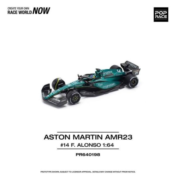 POP RACE 1/64 奧斯頓·馬丁 ASTON MARTIN AMR23 F1 - #14 F. ALONSO PR640198 POP RACE 1/64 奧斯頓·馬丁 ASTON MARTIN AMR23 F1 - #14 F. ALONSO PR640198