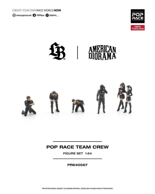 (預購) POP RACE 1/64 POP RACE TEAM CREW (6 Figures) PR640567 20260729 POP RACE 1/64 POP RACE TEAM CREW (6 Figures) PR640567