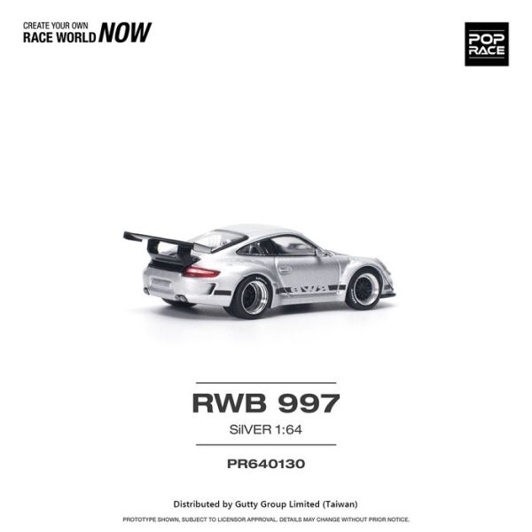 POP RACE 1/64 保時捷 PORSCHE RWB 997 銀色 PR640130 POP RACE 1/64 保時捷 PORSCHE RWB 997 銀色 PR640130