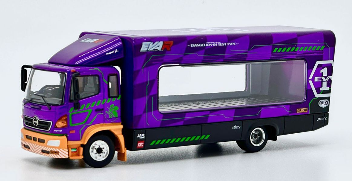 POP RACE 1/64 EVA Racing Trans Porter HINO 500 運輸車 EVA-01 初號機 新世紀福音戰士 POP RACE 1/64 EVA Racing Trans Porter HINO 500 運輸車 EVA-01 初號機