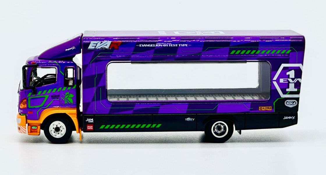 POP RACE 1/64 EVA Racing Trans Porter HINO 500 運輸車 EVA-01 初號機 新世紀福音戰士 POP RACE 1/64 EVA Racing Trans Porter HINO 500 運輸車 EVA-01 初號機