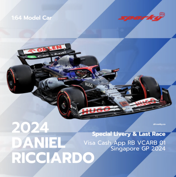 Sparky 1/64 RBF1車隊 Visa Cash App RB Formula One Team VCARB 01 No.3 Singapore GP 2024 Daniel Ricciardo "Last Race" Sparky 1/64 RBF1車隊 Visa Cash App RB Formula One Team VCARB 01 No.3 Singapore GP 2024 Daniel Ricciardo "Last Race"