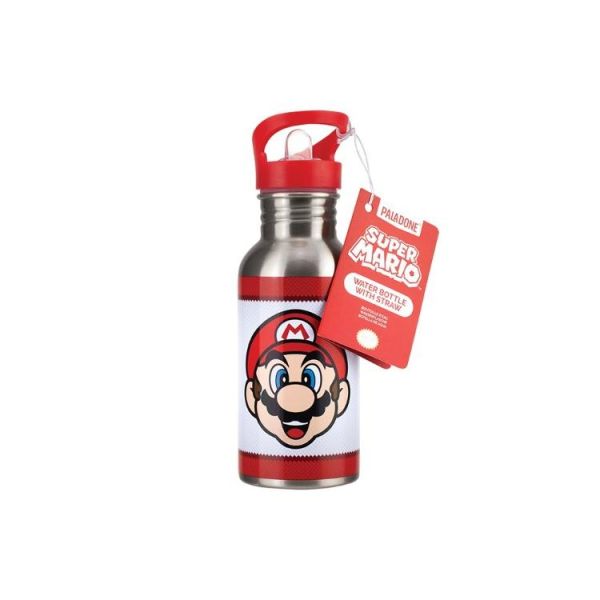 PaladoneUK 任天堂超級瑪利歐金屬運動水壺連飲管500ml PaladoneUK 任天堂超級瑪利歐金屬運動水壺連飲管500ml