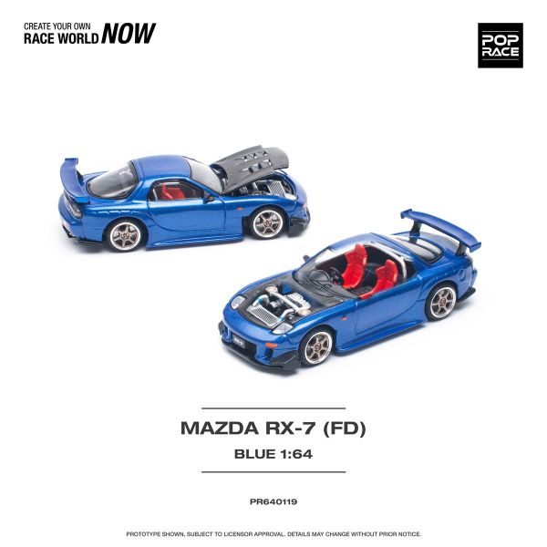 POP RACE 1/64 馬自達 MAZDA RX-7 (FD3S) RE-AMEMIYA WIDEBODY RE雨宮寬體空套 金屬藍 POP RACE 1/64 馬自達 MAZDA RX-7 (FD3S) RE-AMEMIYA WIDEBODY RE雨宮寬體空套 金屬藍