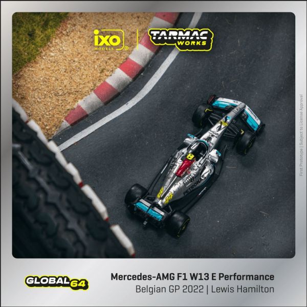 TARMAC WORKS 1/64 Mercedes-AMG W13 E F1比利時GP 2022 / Lewis Hamilton TARMAC WORKS 1/64 Mercedes-AMG W13 E F1比利時GP 2022 / Lewis Hamilton