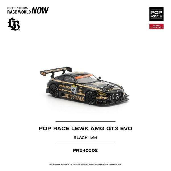 (預購) POP RACE 1/64 三菱 POP RACE LBWK AMG GT3 EVO - BLACK PR640502 20260729 POP RACE 1/64 三菱 POP RACE LBWK AMG GT3 EVO - BLACK PR640502