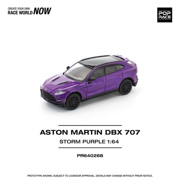 POP RACE 1/64 奧斯頓馬丁 ASTON MARTIN DBX 707 - STORM PURPLE PR640268 POP RACE 1/64 奧斯頓馬丁 ASTON MARTIN DBX 707 - STORM PURPLE PR640268