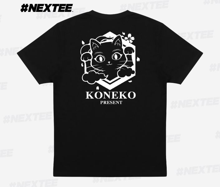 NEXTee KONEKO 龜甲小喵 短袖T恤 白色＆黑色 NEXTee KONEKO 龜甲小喵 短袖T恤 白色＆黑色