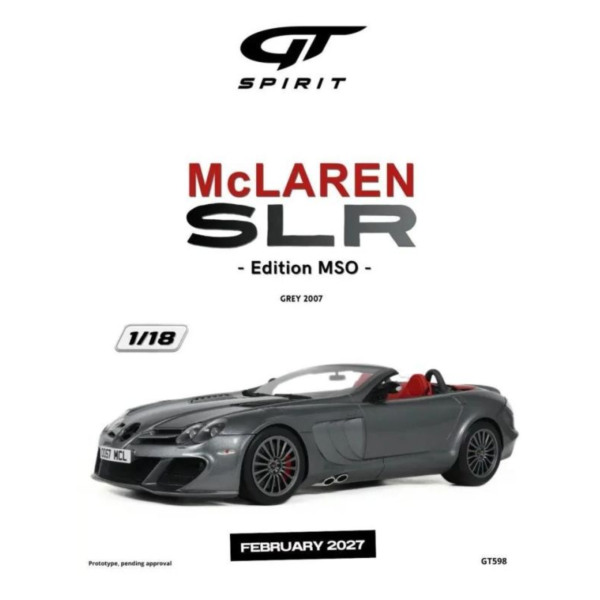 (預購) GT SPIRIT 1/18 麥拉倫 McLAREN SLR EDITION MSO GREY 2007 GT598 20260928 GT SPIRIT 1/18 麥拉倫 McLAREN SLR EDITION MSO GREY 2007 GT598