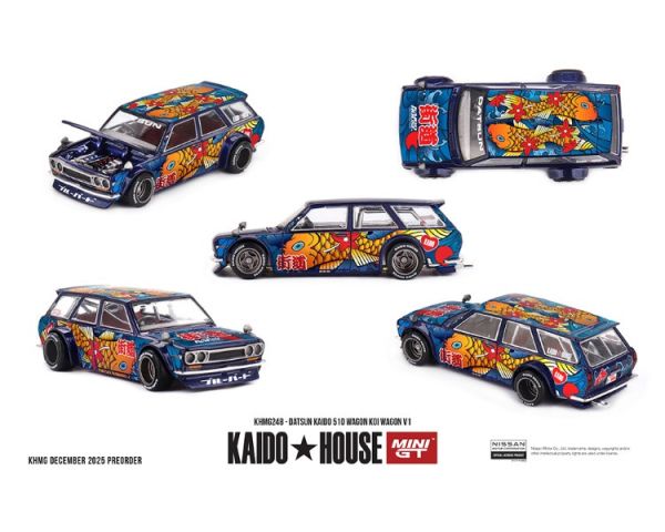 (預購) KAIDO HOUSE x MINIGT 1/64 達特桑 Datsun KAIDO 510 Wagon  Koi Wagon V1 KHMG248 20251218 KAIDO HOUSE x MINIGT 1/64 達特桑 Datsun KAIDO 510 Wagon  Koi Wagon V1 KHMG248