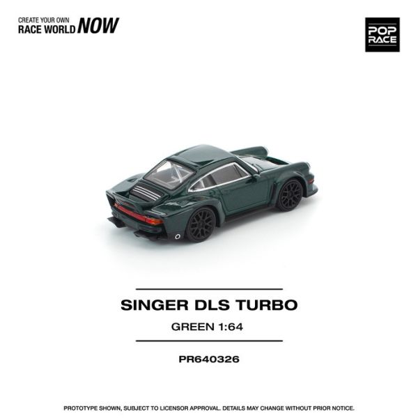POP RACE 1/64 保時捷 Porsche SINGER DLS TURBO (ROAD) - GREEN PR640326 POP RACE 1/64 保時捷 Porsche SINGER DLS TURBO (ROAD) - GREEN PR640326