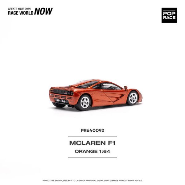POP RACE 1/64 麥拉倫 McLAREN F1 橘色 PR640092 POP RACE 1/64 麥拉倫 McLAREN F1 橘色 PR640092