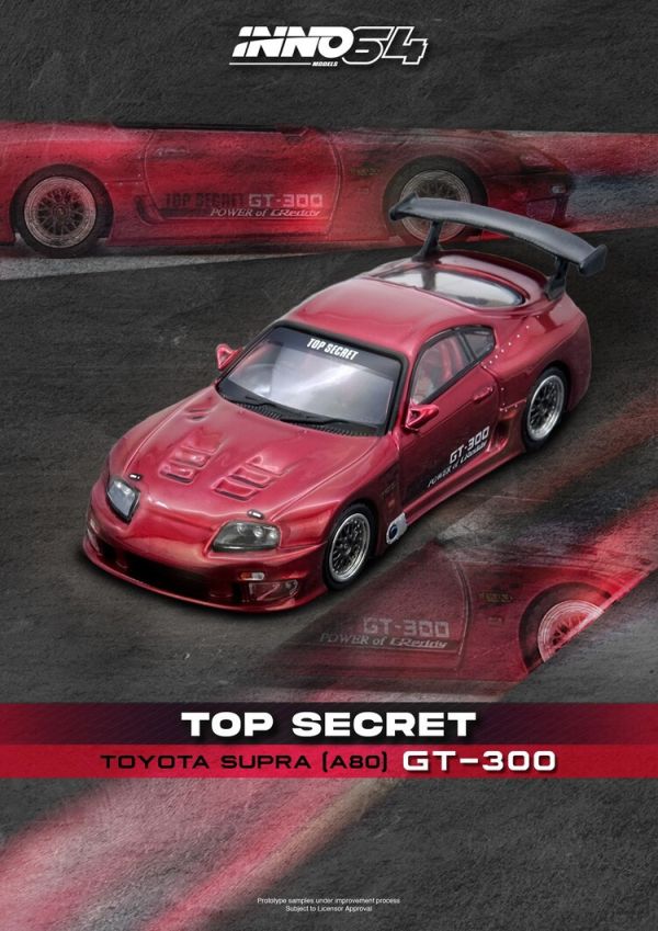 (預購) INNO64 1/64 豐田 TOYOTA SUPRA (A80) "TOP SECRET" Red IN64-A80TS-RED (預購) INNO64 1/64 豐田 TOYOTA SUPRA (A80) "TOP SECRET" Red IN64-A80TS-RED