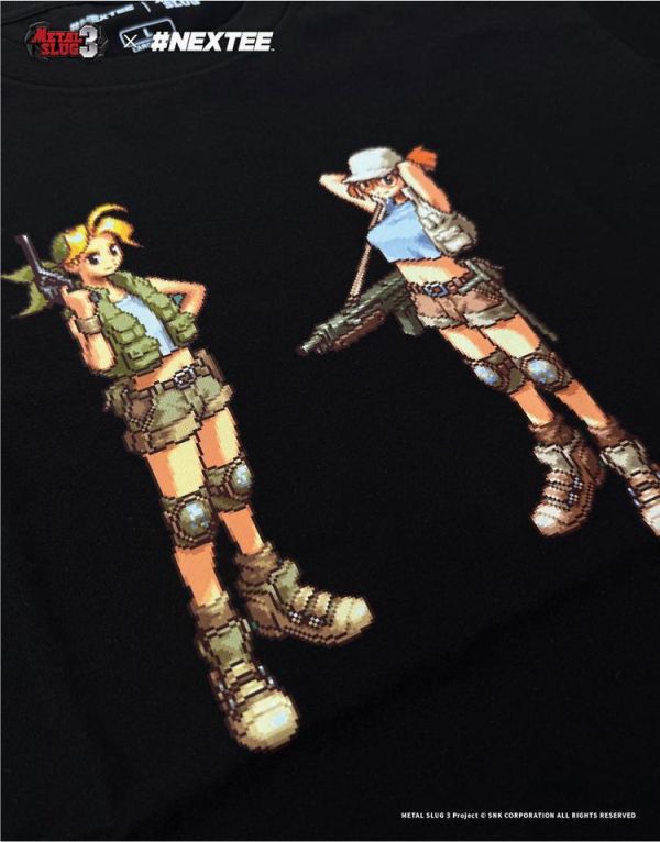 NEXTee 合金彈頭MetalSlug Eri/Fio 短袖T恤 黑&白 分別販售 NEXTee 合金彈頭MetalSlug Eri/Fio 短袖T恤 黑&白 分別販售