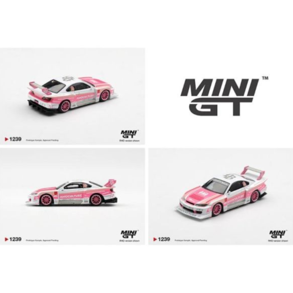 (預購) [吊卡版] MINIGT 1/64 日產 Nissan SILVIA (S15) LB-Super Silhouette AMOCULTURE RHD MGT01239-BL 20260507 [吊卡版] MINIGT 1/64 日產 Nissan SILVIA (S15) LB-Super Silhouette AMOCULTURE RHD MGT01239-BL