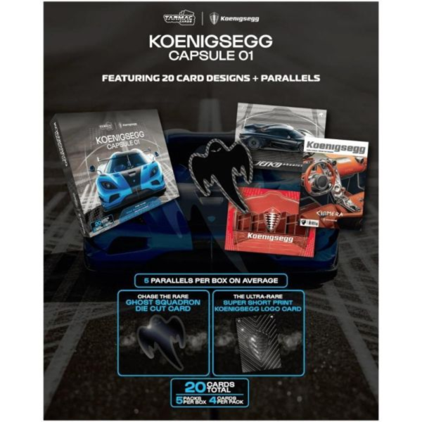 (預購) TARMAC CARDS 科尼賽克 Koenigsegg Capsule 01 一中盒5包入販售 TCP-KOE-01 20261004 TARMAC CARDS 科尼賽克 Koenigsegg Capsule 01 一中盒5包入販售 TCP-KOE-01