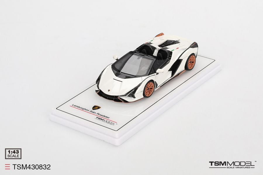 TSM MODEL 1/43 藍寶堅尼 Lamborghini Sián Roadster Bianco Asopo TSM430832 TSM MODEL 1/43 藍寶堅尼 Lamborghini Sián Roadster Bianco Asopo TSM430832
