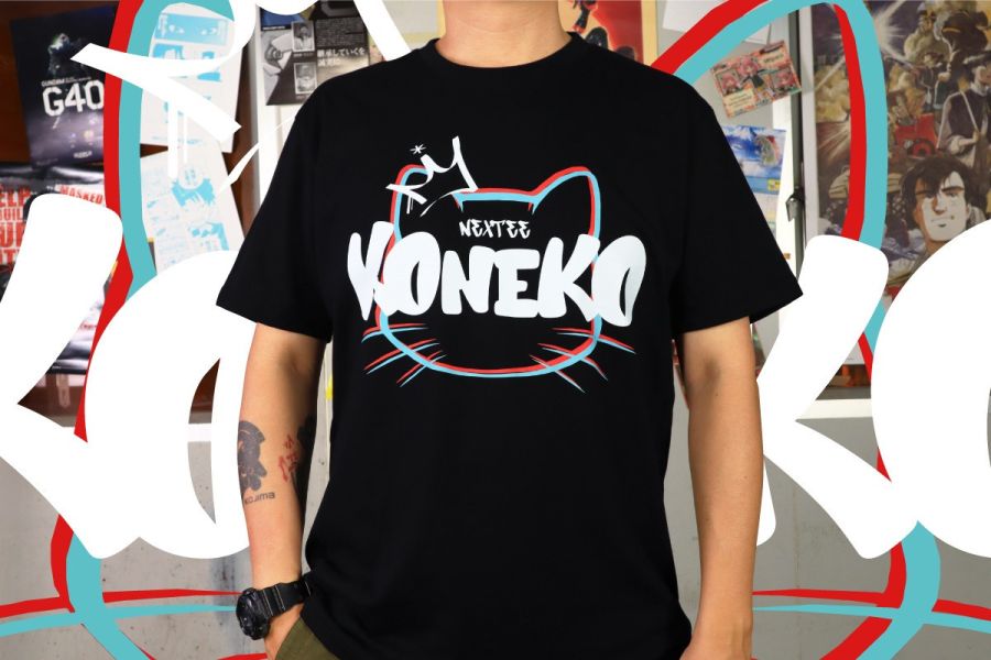 NEXTee KONEKO KONEKO塗鴉大頭 短袖T恤 黑色 NEXTee KONEKO KONEKO塗鴉大頭 短袖T恤 黑色