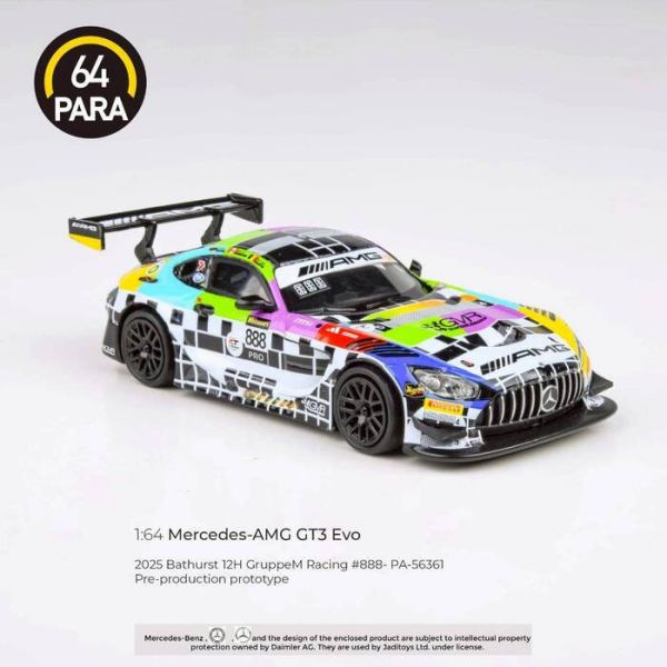 PARA64 1/64 賓士 2025 Mercedes-AMG GT3 #888 Bathurst 12H GruppeM Racing - PA-56361 PARA64 1/64 賓士 2025 Mercedes-AMG GT3 #888 Bathurst 12H GruppeM Racing - PA-56361