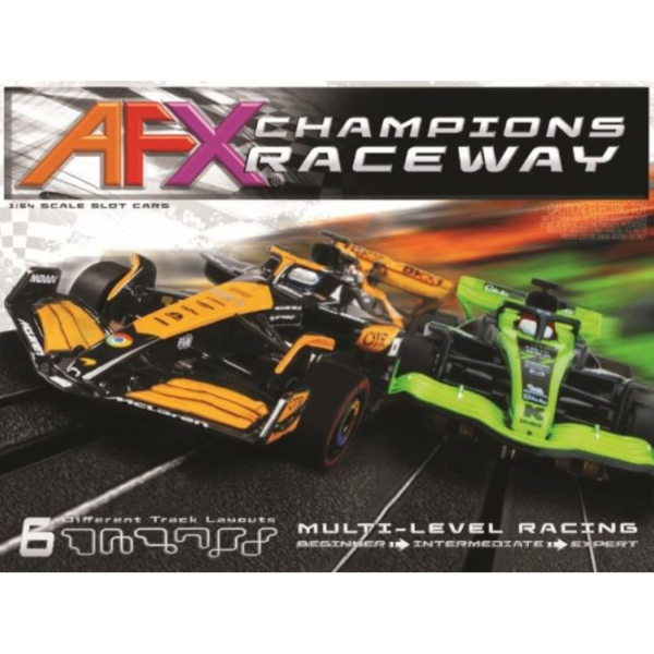 (預購) [標準版] AFX Mega-G+ 1/64 Champions Raceway 冠軍賽道套組 HO電刷軌道車套組 22122P 20260813 [標準版] AFX Mega-G+ 1/64 Champions Raceway 冠軍賽道套組 HO電刷軌道車套組 22122P