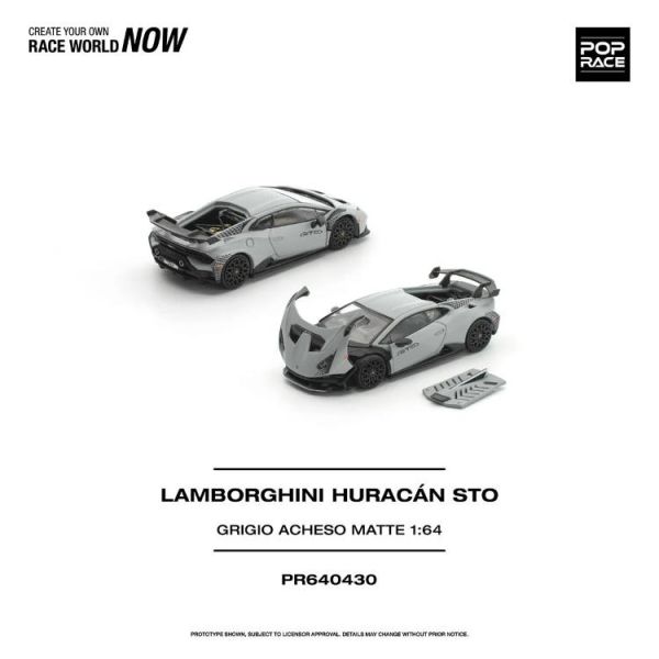 (預購) POP RACE 1/64 藍寶堅尼 LAMBORGHINI HURACAN STO GRIGIO ACHESO MATTE PR640430 20260512 POP RACE 1/64 藍寶堅尼 LAMBORGHINI HURACAN STO GRIGIO ACHESO MATTE PR640430