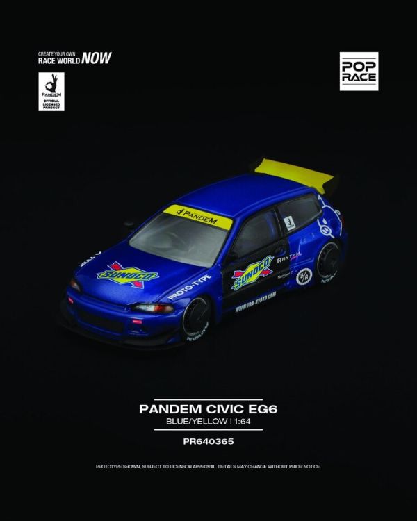 (預購) POP RACE 1/64 本田 Honda PANDEM CIVIC EG6 BLUE/BLACK (預購) POP RACE 1/64 本田 Honda PANDEM CIVIC EG6 BLUE/BLACK