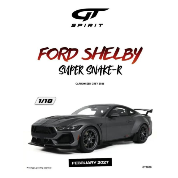 (預購) GT SPIRIT 1/18 福特 FORD SHELBY SUPER SNAKE-R CARBONIZED GREY 2026 GT1020 20260928 GT SPIRIT 1/18 福特 FORD SHELBY SUPER SNAKE-R CARBONIZED GREY 2026 GT1020