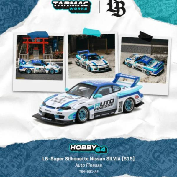(預購) TARMAC WORKS 1/64 日產 HOBBY64 LB-Super Silhouette Nissan SILVIA (S15) Auto Finesse T64-091-AF 20260607 TARMAC WORKS 1/64 日產 HOBBY64 LB-Super Silhouette Nissan SILVIA (S15) Auto Finesse T64-091-AF