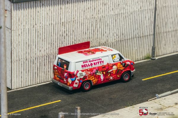 TARMAC WORKS 1/64 道奇 Dodge Van Hello Kitty Food Truck TARMAC WORKS 1/64 道奇 Dodge Van Hello Kitty Food Truck
