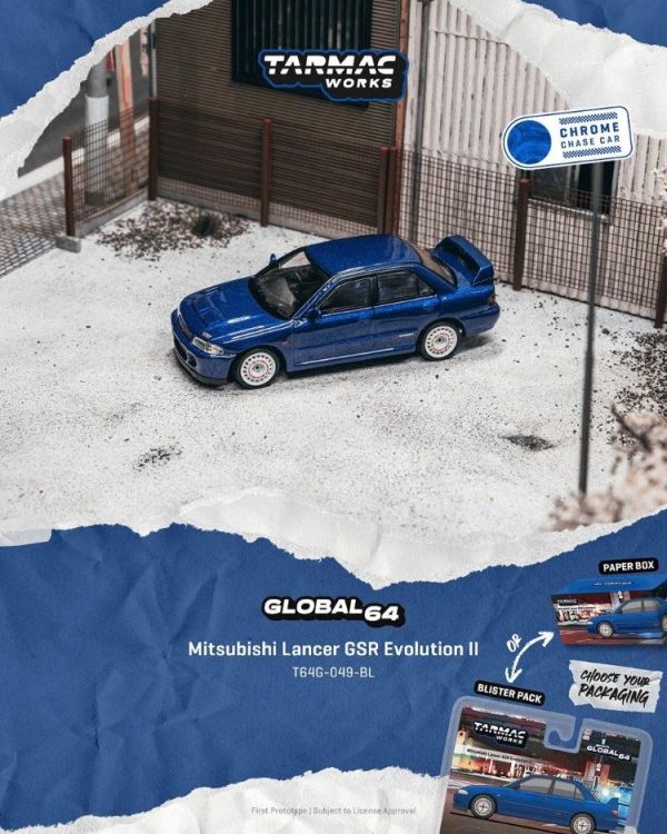 (預購) TARMAC WORKS 1/64 三菱 GLOBAL64 Mitsubishi Lancer GSR Evolution II Blue T64G-049-BL 20260426 TARMAC WORKS 1/64 三菱 GLOBAL64 Mitsubishi Lancer GSR Evolution II Blue T64G-049-BL