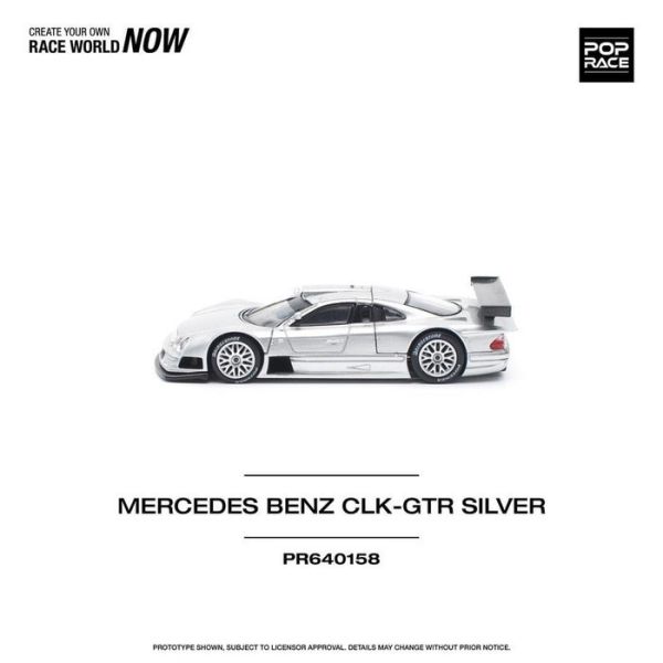 POP RACE 1/64 賓士 道路版 MERCEDES-BENZ AMG CLK GTR Silver 銀色 PR640158 POP RACE 1/64 賓士 道路版 MERCEDES-BENZ AMG CLK GTR Silver 銀色 PR640158