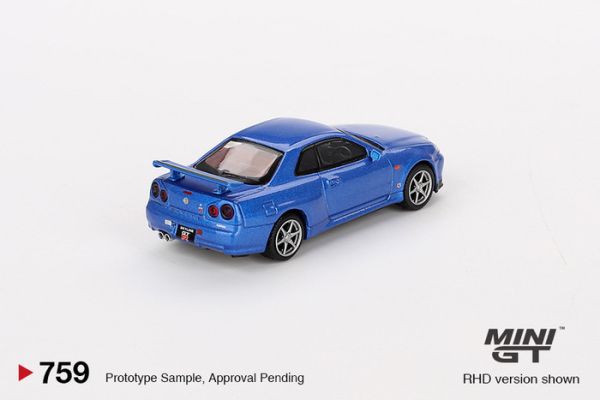 MINIGT 1/64 日產 Nissan Skyline GT-R (R34)  V-Spec 日光藍 MGT00759-R MINIGT 1/64 日產 Nissan Skyline GT-R (R34)  V-Spec 日光藍 MGT00759-R