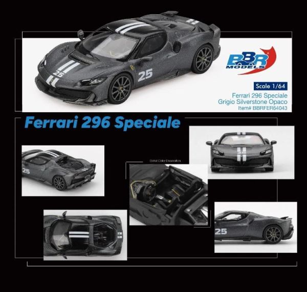 (預購) BBR Ferrari 296 Speciale Grigio Silverstone Opaco BBRFER64043 20260219 BBR Ferrari 296 Speciale Grigio Silverstone Opaco BBRFER64043