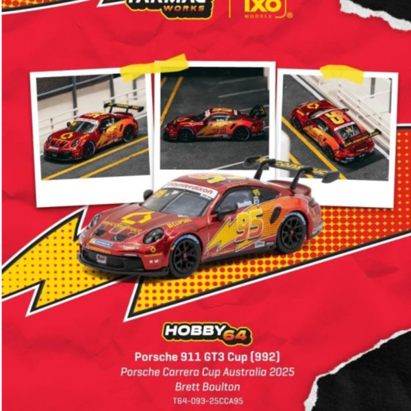 (預購) TARMAC WORKS 1/64 保時捷 HOBBY64 Porsche 911 GT3 Cup (992) Porsche Carrera Cup Australia 2025 T64-093-25CCA95 20260906 TARMAC WORKS 1/64 保時捷 HOBBY64 Porsche 911 GT3 Cup (992) Porsche Carrera Cup Australia 2025 T64-093-25CCA95
