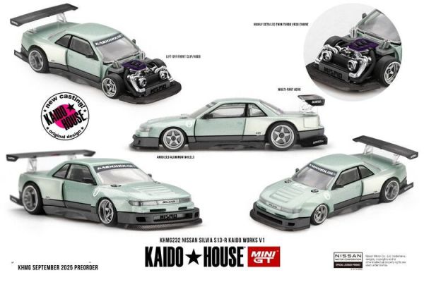 (預購) KaidoHouse x MINIGT 1/64 日產 Nissan Silvia S13-R KAIDO WORKS V1 KHMG232 (預購) KaidoHouse x MINIGT 1/64 日產 Nissan Silvia S13-R KAIDO WORKS V1 KHMG232