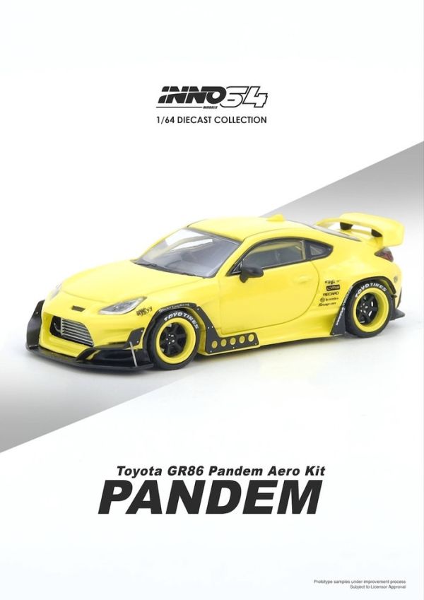INNO64 1/64 豐田 TOYOTA GR86 "PANDEM" Yellow IN64-GR86P-YELLOW INNO64 1/64 豐田 TOYOTA GR86 "PANDEM" Yellow IN64-GR86P-YELLOW