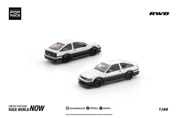 (預購) POP RACE 1/64 保時捷 RWB AE86 WHITE BLACK PR640496 20260423 POP RACE 1/64 保時捷 RWB AE86 WHITE BLACK PR640496