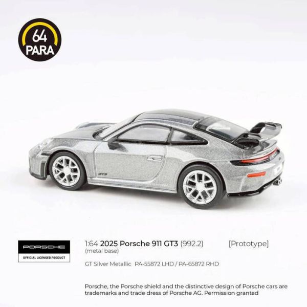 PARA64 1/64 保時捷 2025 Porsche 911 GT3 (992.2) 銀色 PA-55872 PARA64 1/64 保時捷 2025 Porsche 911 GT3 (992.2) 銀色 PA-55872