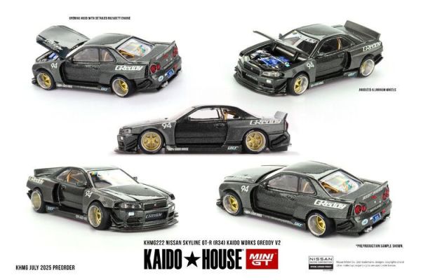 (預購) KaidoHouse x MINIGT 1/64 日產 Nissan Skyline GT-R (R34) Kaido Works GReddy V2 KHMG222 (預購) KaidoHouse x MINIGT 1/64 日產 Nissan Skyline GT-R (R34) Kaido Works GReddy V2 KHMG222
