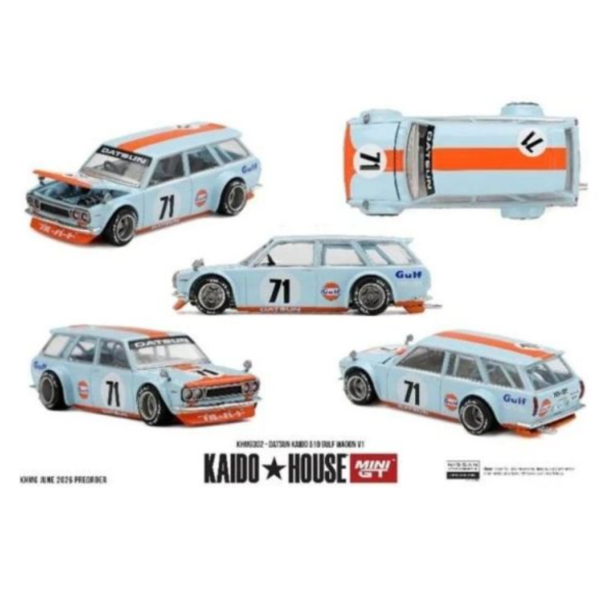 (預購) MINIGT 1/64 達特桑 Datsun KAIDO 510 GULF Wagon V1 KHMG302 20260611 MINIGT 1/64 達特桑 Datsun KAIDO 510 GULF Wagon V1 KHMG302
