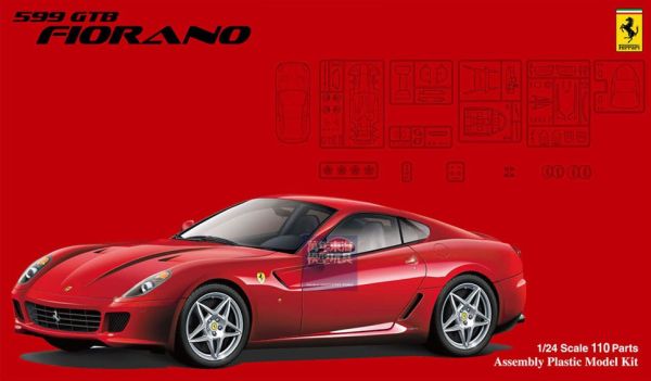 1/24 Ferrari 599GTB 付專用蝕刻片 FUJIMI FR12 富士美 組裝模型 FUJIMI,1/24,RS,LAMBORGHINI,MURCIELAGO,Countach,LP500R,Enzo,Ferrari,DX,蝕刻片,250GTO,599GTB,