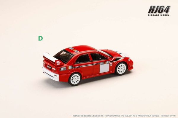 Hobby JAPAN 1/64 三菱 LANCER RS EVOLUTION 6 (CP9A)  2000 RALLIART 紅 HJ643033RB Hobby JAPAN 1/64 三菱 LANCER RS EVOLUTION 6 (CP9A)  2000 RALLIART 紅 HJ643033RB