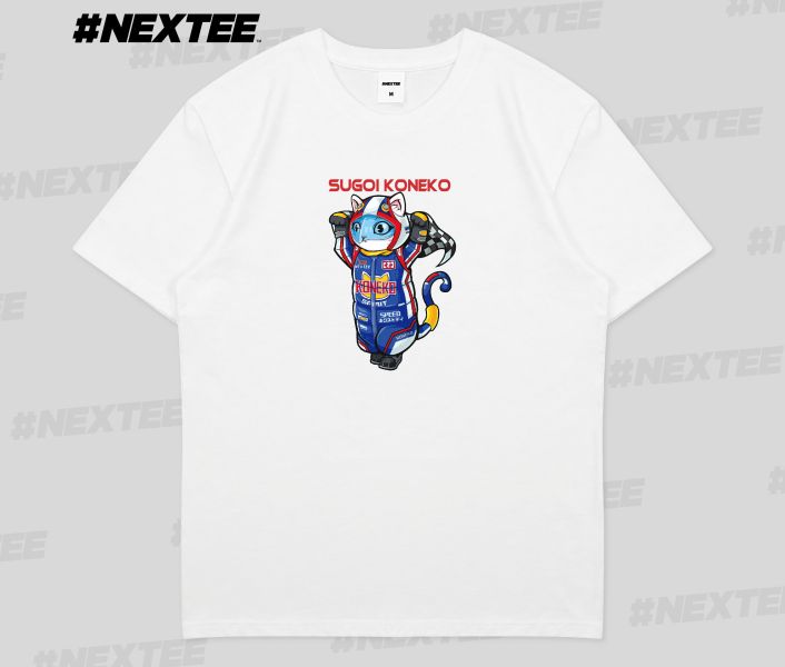 NEXTee KONEKO 賽車喵 短袖T恤 白色 NEXTee KONEKO 賽車喵 短袖T恤 白色