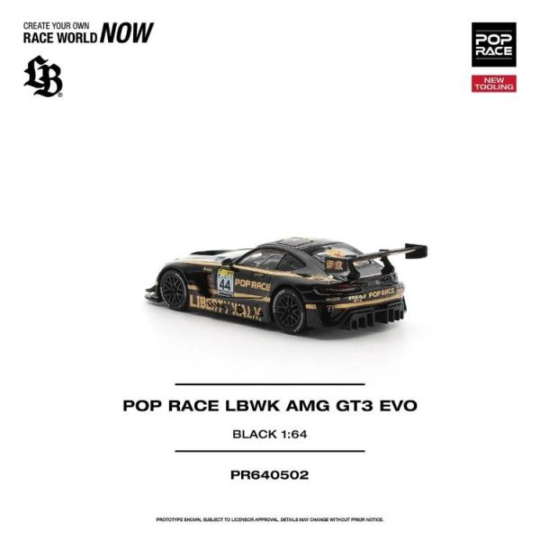 (預購) POP RACE 1/64 三菱 POP RACE LBWK AMG GT3 EVO - BLACK PR640502 20260729 POP RACE 1/64 三菱 POP RACE LBWK AMG GT3 EVO - BLACK PR640502