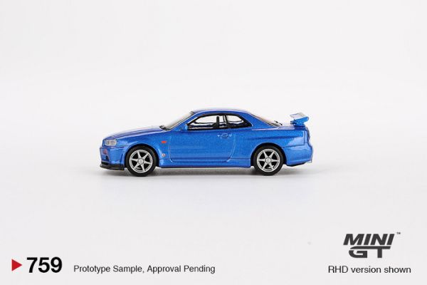 MINIGT 1/64 日產 Nissan Skyline GT-R (R34)  V-Spec 日光藍 MGT00759-R MINIGT 1/64 日產 Nissan Skyline GT-R (R34)  V-Spec 日光藍 MGT00759-R