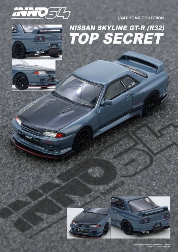 INNO64 1/64 日產 Nissan TOP SECRET R32 GT-R Stealth Grey IN64-R32TS-STGR INNO64 1/64 日產 Nissan TOP SECRET R32 GT-R Stealth Grey IN64-R32TS-STGR