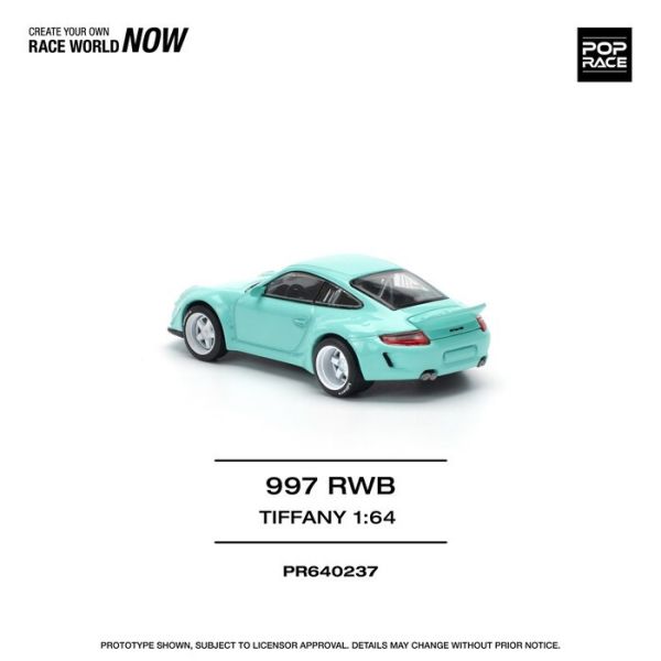 POP RACE 1/64 保時捷 Porsche RWB 997 TIFFANY BLUE PR640237 POP RACE 1/64 保時捷 Porsche RWB 997 TIFFANY BLUE PR640237