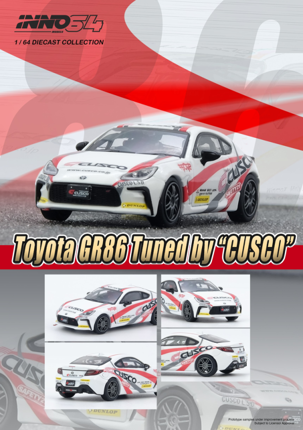 (預購) INNO64 1/64 豐田 TOYOTA GR86 Tuned by "CUSCO" IN64-GR86-CUSCO (預購) INNO64 1/64 豐田 TOYOTA GR86 Tuned by "CUSCO" IN64-GR86-CUSCO