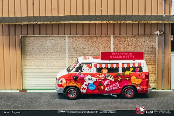 TARMAC WORKS 1/64 道奇 Dodge Van Hello Kitty Food Truck TARMAC WORKS 1/64 道奇 Dodge Van Hello Kitty Food Truck